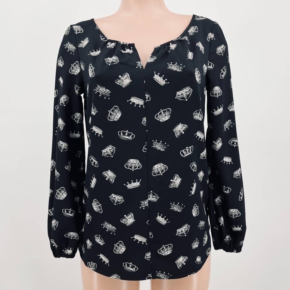 Thakoon For Design Nation Crown Print Blouse Top Size XS